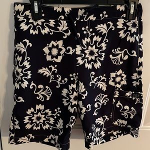 Gap Navy and White gently used swim trunks